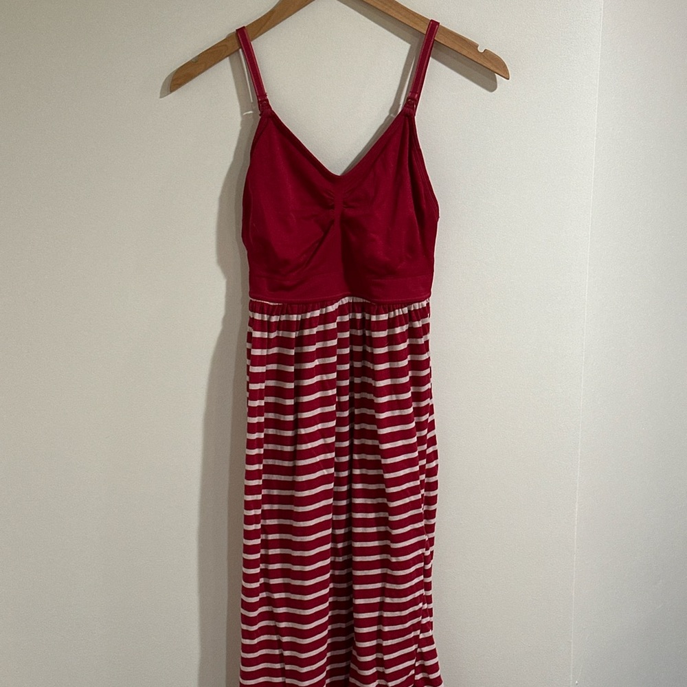 Red Spaghetti Strap MOTHERHOOD Nursing Sundress